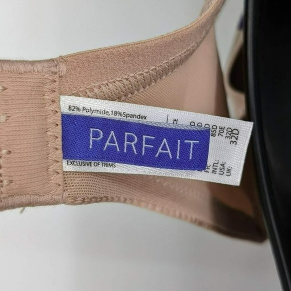 Parfait T-Shirt Bra 32D Nude Tan Aline Shadow Stripe Underwire Contour P5251 New - Picture 2 of 13